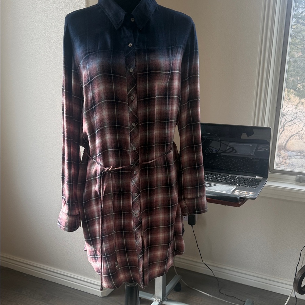 White Crow Plaid Shirt Jacket - Red and Blue